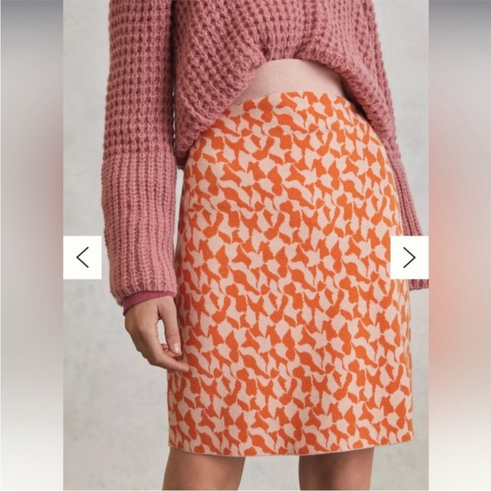 Anthropologie Maeve Peach and Orange Knit skirt